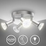 B. k. licht - plafonnier led 4 spots pivotants ampoules led gu10 3w 250lm lumire blanche chaude clairage ...