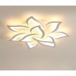 Goeco - plafonnier led dimmable, lampe plafond moderne blanche 10 têtes 84w 9450lm en acrylique design ... Goeco - plafonnier led dimmable, lampe plafond moderne blanche 10 têtes 84w 9450lm en acrylique design ...