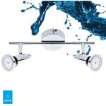 Plafonnier led briloner leuchten flamo, 4 w, 400 lm, ip44, chrome, m�tal, incl. , 2x gu10, 27, 5 x 8 ...