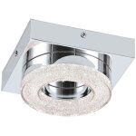 Plafonnier led cristal lumi�re salon spot chrome anneau 1 drapeau eglo 95662