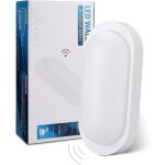 Plafonnier led avec d�tecteur de mouvement 12w, 1080lm ip65 �tanche 4000k, lampe de cave ovale pour couloir, ...