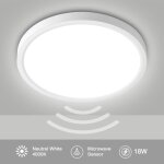 Plafonnier led avec d�tecteur de mouvement 23cm plafonnier rond