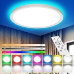 Plafonnier led dimmable t�l�commande, 24w rgb rond luminaire plafonnier, 2700lm �clairage de plafond, ...
