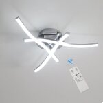 Goeco - plafonnier led dimmable, avec tlcommande, lumire 3000 - 6500k, 18w design ondul moderne lampe ...