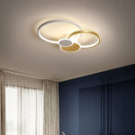 Plafonnier led dor� 58 cm, rond, intensit� variable avec t�l�commande, abat - jour en acrylique, id�al ...