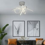 Plafonnier led lampe chrome salon luminaire torsadé blanc 47133 Plafonnier led lampe chrome salon luminaire torsadé blanc 47133