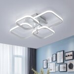 Plafonnier led, lampe de plafond moderne 52w 4680lm, luminaire plafonnier blanc pour salon, cuisine, ...