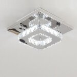 Axhup - plafonnier led lustre lampe de plafond eclairage luminaire cristal blanc 20208cm