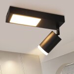 Plafonnier led noir - spot de plafond gu10 lampe de couloir 3000k spot de plafond 10w applique murale ...