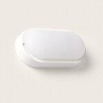 Plafonnier led ovale 25w extrieur 94x198 mm ip65 avec dtecteur de mouvement et crpusculaire hublot ...