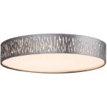 Plafonnier led plafonnier rond lampe de salon avec abat - jour en tissu gris, velours m�tallis�, blanc ...