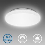 B. k. licht - plafonnier led salle de bain ip44 22cm, 10w 900lm, blanc neutre 4000k, clairage anti ...