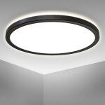 Plafonnier led ultra - plat �29cm rond 18w 2400lm 4000k blanche neutre avec r�tro�clairage ? �clairage ...