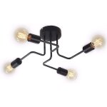 Plafonnier lutres luminaire industriel en metal, 8 lampe lumires e27 clairage de plafond vintage pour ...