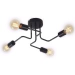 Plafonnier lutres luminaire industriel en metal, 8 lampe lumires e27 clairage de plafond vintage pour ...