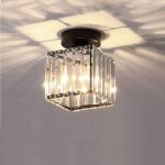 Plafonnier moderne lustre abat - jour en cristal et m�tal led suspension luminaire �clairage e27 lampe ...
