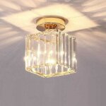 Plafonnier moderne lustre abat - jour en cristal et m�tal led suspension luminaire �clairage e27 lampe ...
