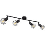 Plafonnier noir salon salle  manger clairage rtro cage spot rglable globo 58402s - 4