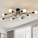 Comely - plafonnier industriel, 8 lumires lustre sputnik vintage, moderne suspension luminaire en metal ...
