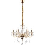 Globo - plafonnier pendule suspension lampe luminaire lustre mtal or verre cristaux