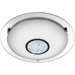 Plafonnier portlet ip44 salle de bain led 14w 634 lumens 4000k diamètre 31cm métal chromé, verre et cristal ... Plafonnier portlet ip44 salle de bain led 14w 634 lumens 4000k diamètre 31cm métal chromé, verre et cristal ...