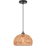 Plafonnier r�tro e27 suspension luminaire en corde de chanvre tress�e, abat - jour cage rond en m�tal ...