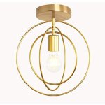 Plafonnier r�tro industrielle en m�tal, diy lustre fer dor� boules 360�r�gble lampe suspension luminaire ...