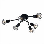 Globo - plafonnier retro noir salon clairage cage spot spot lampe 54802s - 6