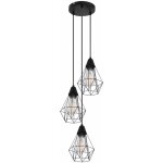 Plafonnier rtro noir salon salle  manger clairage cage luminaire suspendu globo 15351 - 3hr
