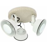 Plafonnier ridley 3 ttes blanches avec ampoule gu10 led blanc chaud
