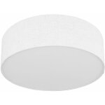 Etc - shop - plafonnier rond blanc plafonnier tissu blanc lampe textile, salon, abat - jour tissu mtal, ...