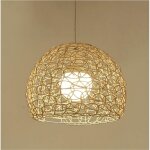 Plafonnier en rotin suspension sph�rique tiss�e � la main plafonnier creux en rotin indon�sien de style ...