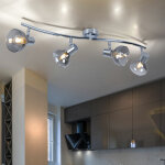 Plafonnier plafonnier salon lumi�re salle � manger lampe couloir lumi�re, spots mobiles 4 ampoules, m�tal ...