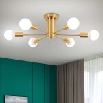 Plafonnier semi - encastr� 6 t�tes ? lustre moderne style sputnik du milieu du si�cle ? luminaire suspendu ...