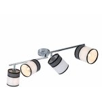 Plafonnier, spot 4 flammes, plafonnier mobile, salon, m�tal chrome gris noir, 4x douilles e14, lxlxh ...