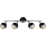 Plafonnier, spot, barre de spots, lampe de salon, spot de plafond, spots 4 flammes, mobile, m�tal chrom� ...