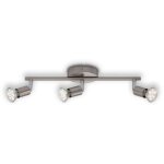 Plafonnier spot briloner leuchten simple, 3 w, 250 lm, ip20, nickel mat, mtal, incl. , 3x gu10, 38, ...