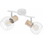 Etc - shop - plafonnier spot vintage plafonnier 2 lampes spot m�tal blanc avec spots orientables, maille ...