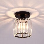 Stoex - plafonnier en verre lampe de plafond en cristal lustre moderne noir plafonnier cr�atif e27 pour ...