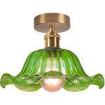 Plafonnier en verre plafonnier r�tro lustre moderne e27 pour couloir cuisine salle � manger vert
