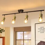 Plafonnier vintage 4 flammes projecteur i e27 plafonnier r�tro noir - dor� lampe de salon pivotante moderne ...