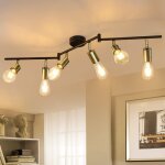 Plafonnier vintage r�tro plafonnier spot orientable dor� avec 6 flammes e27 spots de plafond industriels ...