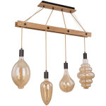 Plafonnier vintage suspendu en bois  incandescence noir clairage de salle  manger dans un ensemble ...