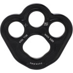 Plaque d'ancrage alu 3 trous 50kn pour �quipement d'escalade et randonn�e, r�sistance optimale.