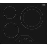 Plaque de cuisson encastrable, table vitroc�ramique 3 zones � touches sensitives, noire