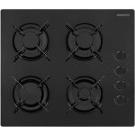 Plaque de cuisson a gaz - daewoo - 4 foyers - 60 cm - bh6gkr40bnl - noir