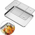 Vurahome - plaque de cuisson avec grille plaque de cuisson rectangulaire plaque de cuisson en acier inoxydable ...