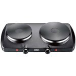 Edm - r�chaud 2 feux 1400w noir �maill� thermostat r�glable