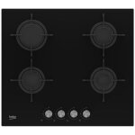 Beko - table de cuisson gaz 60cm 4 feux 7400w verre noir hilg64221s