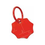 Plaque d'identification �lingue acier 75mm sangle cha�ne remorque levage plaquette rouge marqueur ce